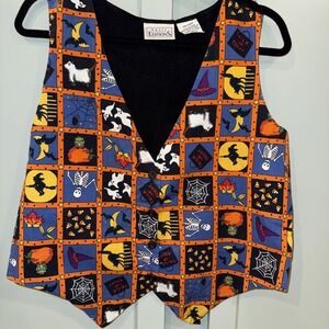 Vintage Spooky Basic Editions Women's Vest Halloween Large Y2K 90's